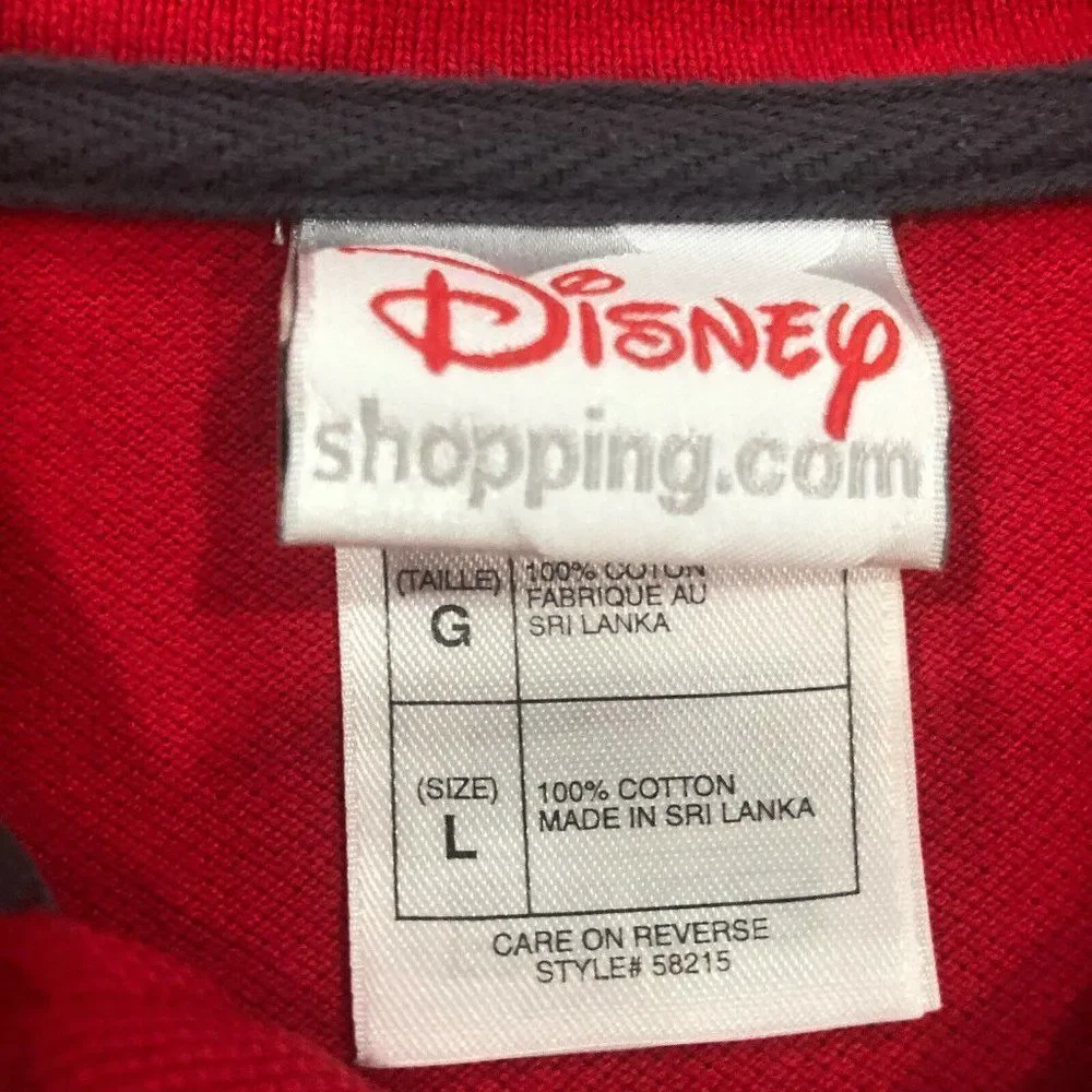 Disneyshopping.com Men’s Large Red Embroidered Mickey Mouse‎ Polo Shirt Don